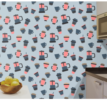 Papier peint cuisine motifs de tasse à café - TenStickers