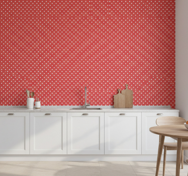 Papier peint cuisine pois rouges - TenStickers