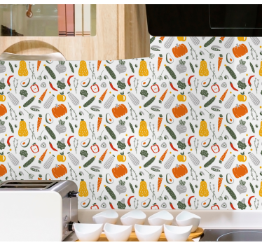 Papier peint cuisine récolte de légumes - TenStickers