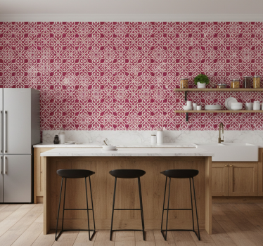 Papier peint cuisine rouge marocain - TenStickers