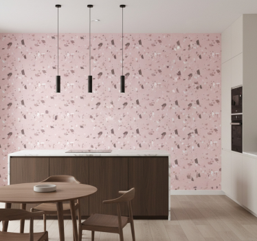 Papier peint cuisine sol texturé rose - TenStickers
