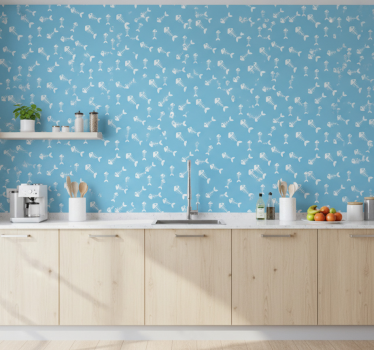 Papier peint cuisine squelette pesant - TenStickers