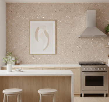 Papier peint cuisine texture terrazzo beige - TenStickers