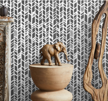 Papier peint entrée chevron gris stylisé - TenStickers