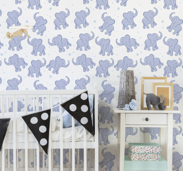 Papier peint enfant petit éléphant et bubles - TenStickers