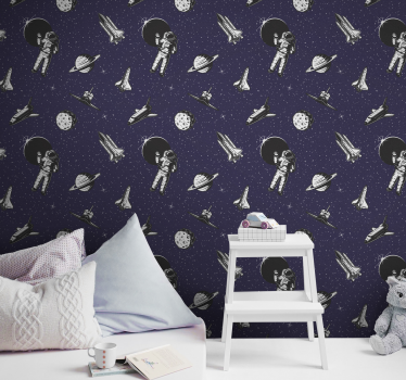 Papier peint chambre enfant astronaute et espace - TenStickers