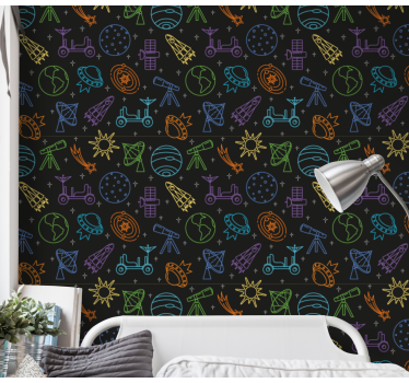 Papier peint chambre enfant exploration céleste - TenStickers