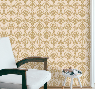 Papier peint vintage détails floraux beiges - TenStickers