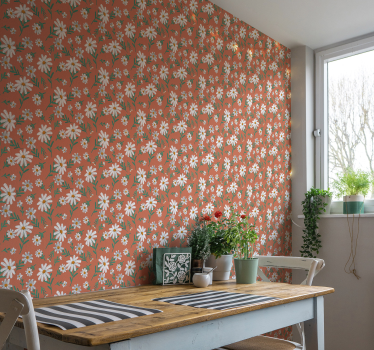 Papier peint cuisine composition de fleurs de marguerite - TenStickers