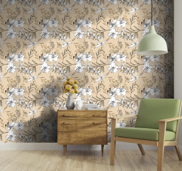 Papier peint entrée composition florale gracieuse - TenStickers