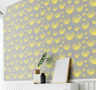 Papier peint formes géometriques motif à pois géométriques - TenStickers