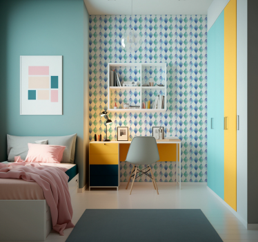 Papier peint motif Arlequin aquarelle - TenStickers