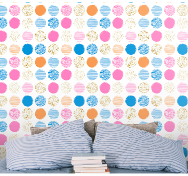 Papier peint motif cercle réseau de cercles à motifs - TenStickers