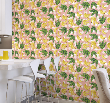 Papier peint cuisine feuillage de fruits tropicaux - TenStickers