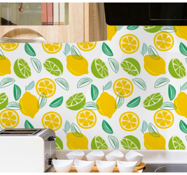 Papier peint cuisine motif d'agrumes - TenStickers