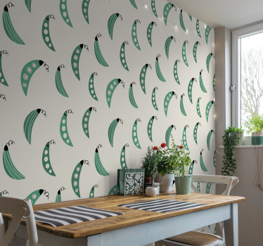 Papier peint cuisine motifs de pois verts - TenStickers
