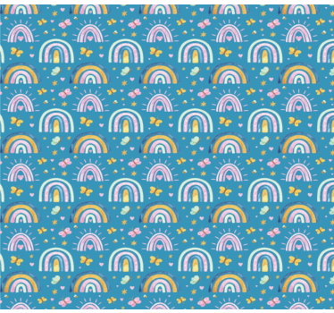 Papier peint chambre enfant motifs arc-en-ciel de papillons - TenStickers