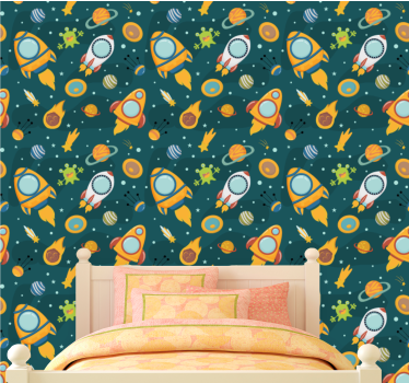 Papier peint chambre enfant exploration spatiale - TenStickers