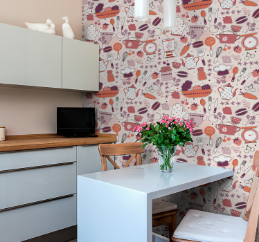 Papier peint cuisine modèle de cuisson - TenStickers