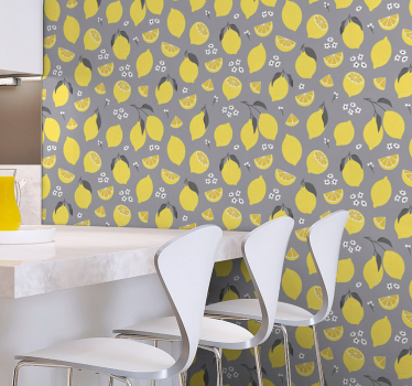 Papier peint cuisine motif d'agrumes - TenStickers
