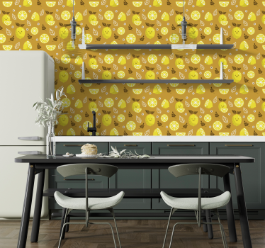 Papier peint cuisine motif d'agrumes joyeux - TenStickers