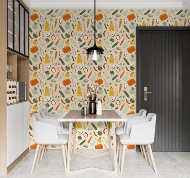 Papier peint cuisine motif végétal - TenStickers