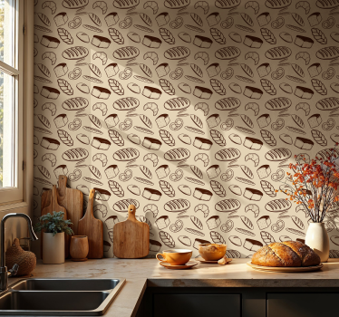 Papier peint cuisine modèle d'éléments de boulangerie - TenStickers