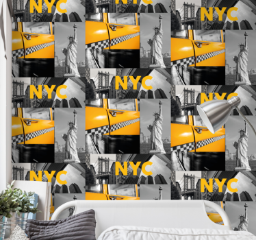 Papier peint ville collage urbain - TenStickers