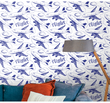 Papier peint ville scène de vol d'avion - TenStickers
