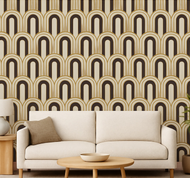 Papier peint vintage arches art déco des années 1970 - TenStickers
