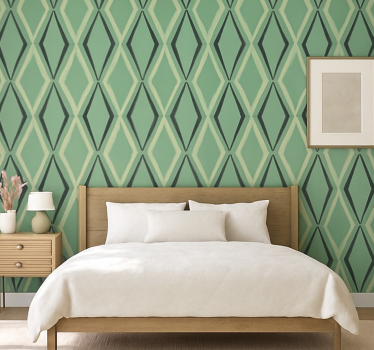 Papier peint vintage diamants verts des années 1930 - TenStickers