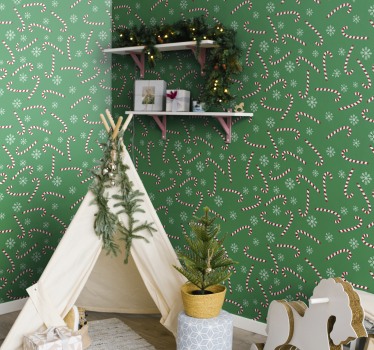 Tapisserie chambre Bonbons de noël - TenStickers