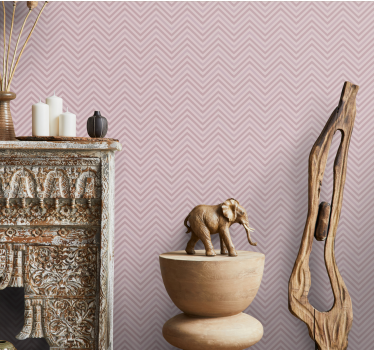 Papier peint chambre à chevrons rose scandinave - TenStickers